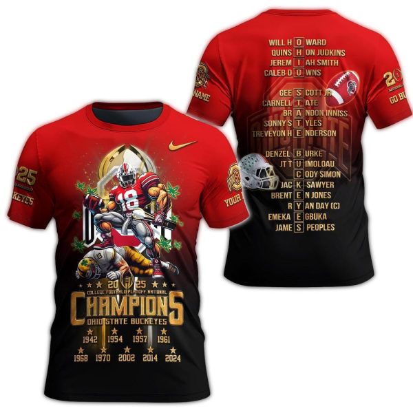 Ohio State Buckeyes College Football Playoff National Champions 2024 2025 T Shirt 1