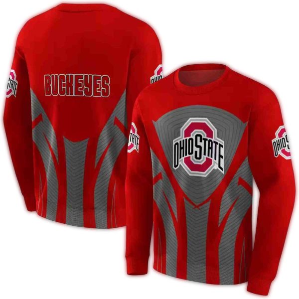 Ohio State Buckeyes Concentric Lines AOP Sweatshirt 1