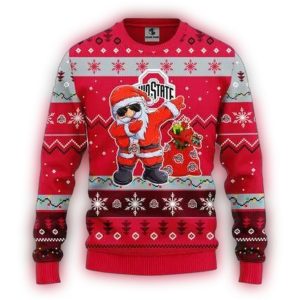 Ohio State Buckeyes Dabbing Santa Claus Ugly Sweater