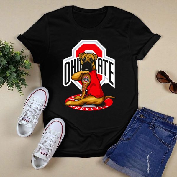 Ohio State Buckeyes Dog in T Shirt Black 1