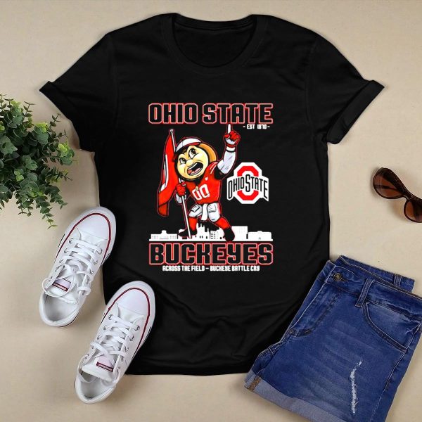 Ohio State Buckeyes Est 1870 Across The Field Buckeye Battle Cry T Shirt Black 1