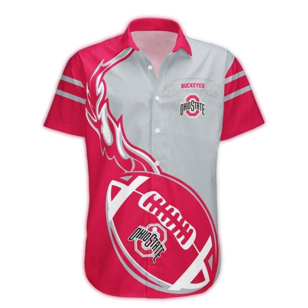 Ohio State Buckeyes Fireball Hawaiian Shirt 1