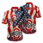 Ohio State Buckeyes Flag American For 4th Of July Hawaiian Shirt