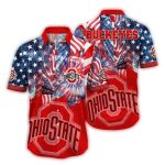 Ohio State Buckeyes Flag American Pattern Hawaiian Shirt