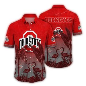 Ohio State Buckeyes Flamingo Vintage Hawaiian Shirt