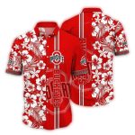 Ohio State Buckeyes Floral Flower Stripe Vintage Hawaiian Shirt