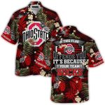 Ohio State Buckeyes Floral Team Hawaiian Shirt