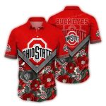 Ohio State Buckeyes Flower Blossom Hawaiian Shirt