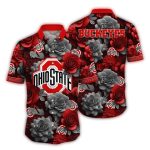 Ohio State Buckeyes Flower Blossom Pattern Hawaiian Shirt