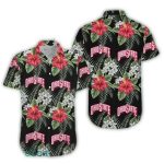 Ohio State Buckeyes Flower Floral Pattern Summer Vacation Hawaiian Shirt