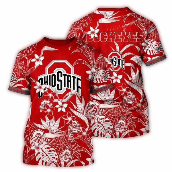 Ohio-State-Buckeyes-Flower-Floral-Vintage-AOP-T-Shirt-1 Ohio State Buckeyes Flower Floral Vintage AOP T Shirt 1