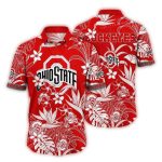 Ohio State Buckeyes Flower Floral Vintage Hawaiian Shirt