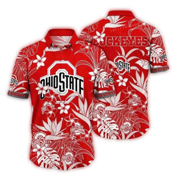 Ohio-State-Buckeyes-Flower-Floral-Vintage-Hawaiian-Shirt-1 Ohio State Buckeyes Flower Floral Vintage Hawaiian Shirt 1