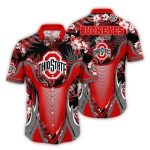Ohio State Buckeyes Flower Leafs Uniform Hawaiian Shirt