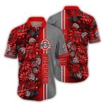 Ohio State Buckeyes Flower Stripe Hawaiian Shirt