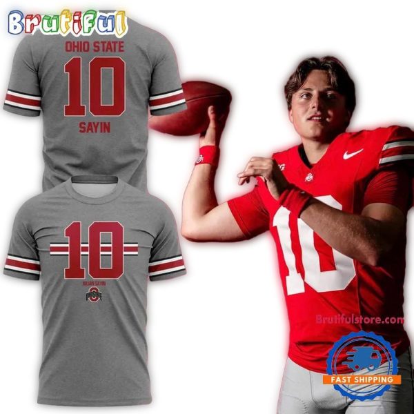 Ohio-State-Buckeyes-Football-10-Julian-Sayin-Limited-Edition-Gray-T-Shirt-1 Ohio State Buckeyes Football 10 Julian Sayin Limited Edition Gray T Shirt 1