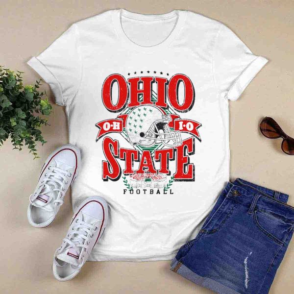 Ohio State Buckeyes Football Helmet Stadium Vintage T Shirt 0