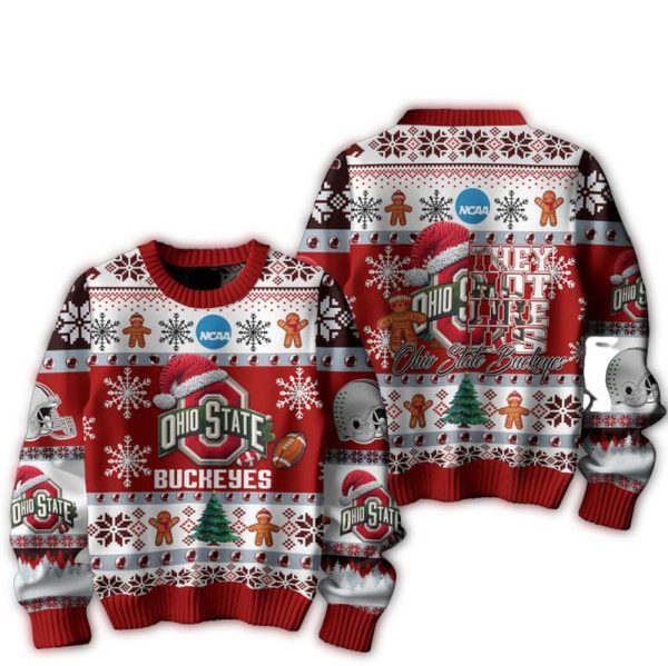 Ohio State Buckeyes Football They Not Like Us Christmas Ugly Sweater 1
