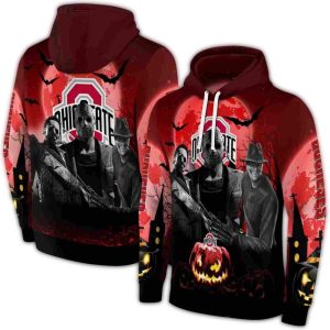 Ohio State Buckeyes Friends Horror Halloween Vibes All-Over Print Hoodie