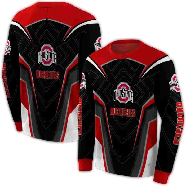 Ohio State Buckeyes Futuristic Pattern AOP Sweatshirt 1