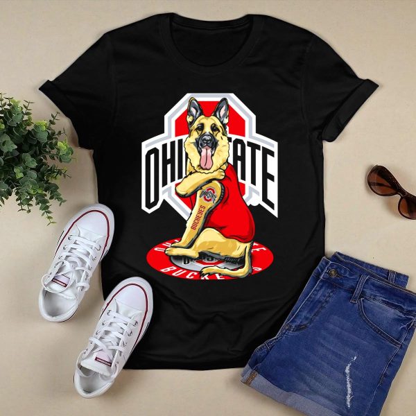 Ohio State Buckeyes German Shepherd T Shirt Black 1