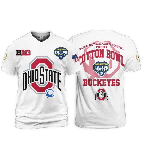 Ohio State Buckeyes Good Year Cotton Bowl 2025 Be Ready AOP T Shirt 1