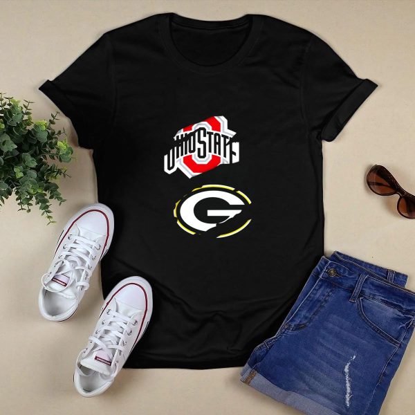 Ohio State Buckeyes Green Bay Packers Claw Rip T Shirt Black 1
