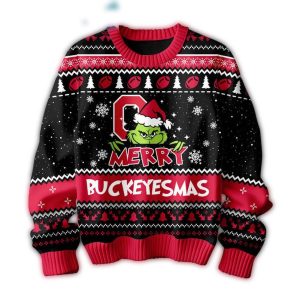 Ohio State Buckeyes Grinch Christmas Merry Buckeyesmas Ugly Sweater
