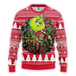 Ohio State Buckeyes Grinch Hug Ugly Sweater