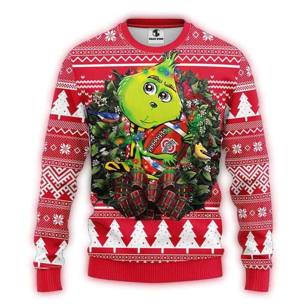 Ohio-State-Buckeyes-Grinch-Hug-Ugly-Sweater-1 Ohio State Buckeyes Grinch Hug Ugly Sweater 1