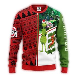 Ohio State Buckeyes Grinch Scooby Doo Ugly Christmas Sweater