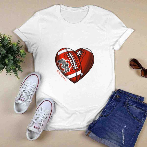Ohio State Buckeyes Heart Football NCAA DH 90 T Shirt 0