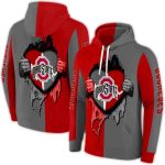 Ohio State Buckeyes Heartbeat Graphic All-Over Print Hoodie