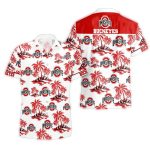 Ohio State Buckeyes Island Pattern Hawaiian Shirt