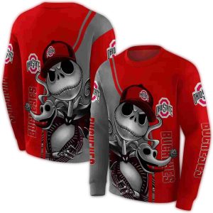 Ohio State Buckeyes Jack Skellington All-over Print Sweatshirt