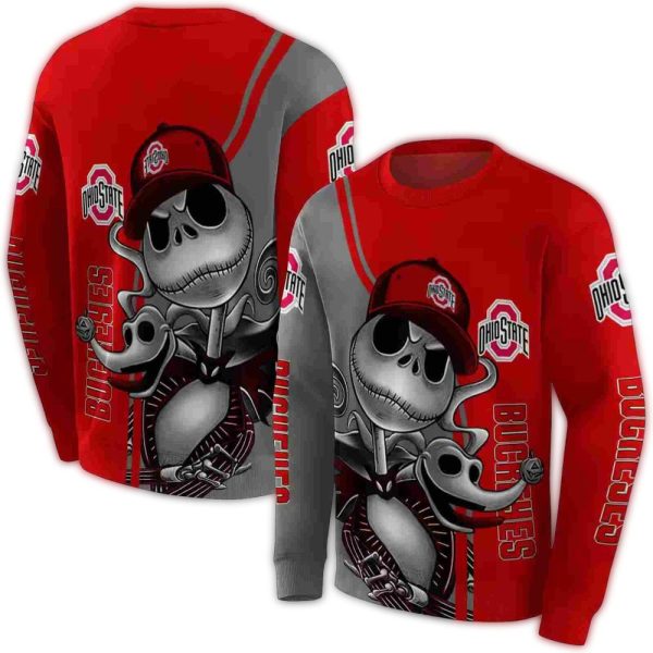 Ohio State Buckeyes Jack Skellington AOP Sweatshirt 1