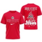 Ohio State Buckeyes Jesus In My Heart All-Over Print T Shirt