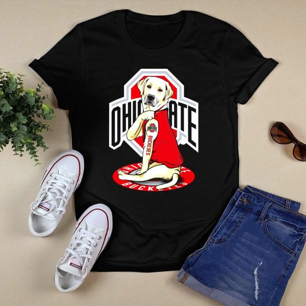 Ohio State Buckeyes Labrador Retriever T Shirt Black 1