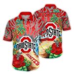 Ohio State Buckeyes Landscape Beach Art Hawaiian Shirt
