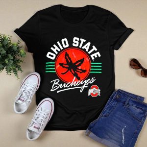 Ohio State Buckeyes Leaf Logo Red Circle Emblem Mark T Shirt