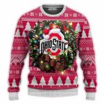 Ohio State Buckeyes Logo Hat Santa Ugly Sweater