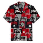 Ohio State Buckeyes Logo And Helmet Pattern Hawaiian Shirt