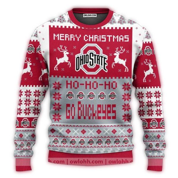 Ohio State Buckeyes Merry Christmas Ugly Christmas Sweater 1