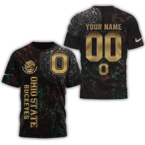 Personalized Ohio State Buckeyes Mexican Heritage All-Over Print T Shirt