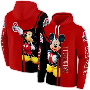 Ohio State Buckeyes Mickey Mouse All-Over Print Hoodie