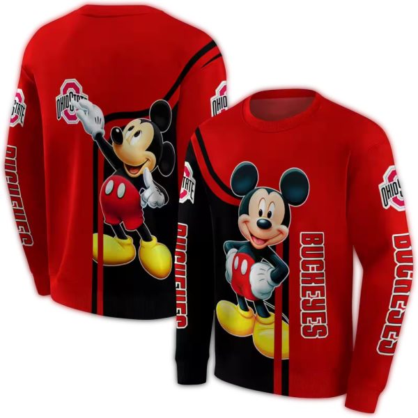 Ohio State Buckeyes Mickey Mouse AOP Sweatshirt 1