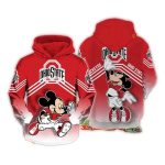 Ohio State Buckeyes Mickey Mouse Play Football All-Over Print Hoodie