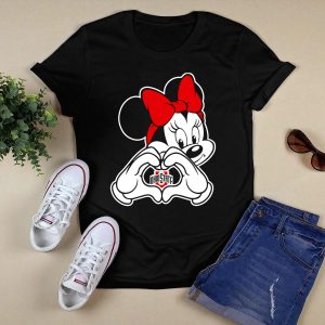 Ohio State Buckeyes Minnie Heart Hands T Shirt