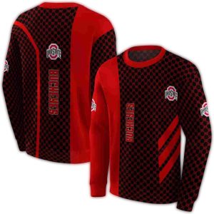 Ohio State Buckeyes Monogram Pattern All-over Print Sweatshirt