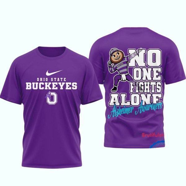 Ohio State Buckeyes NCAA Alzheimer Awareness November Unisex 3D Shirt 1